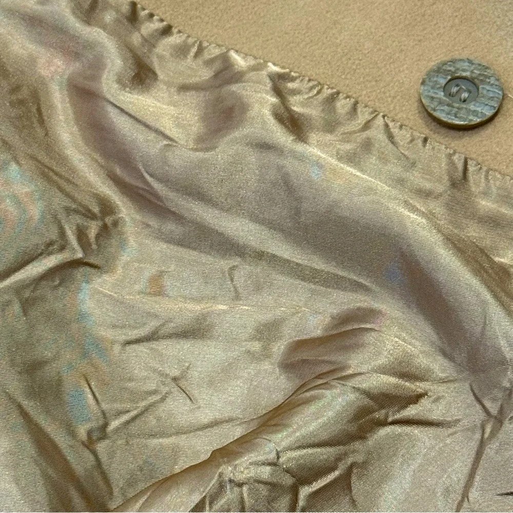 🧥 ALBERT NIPON Vintage Camel Wool Swing Coat‎ Sz 10 Faux Fur Trim Old Money - Picture 8 of 14